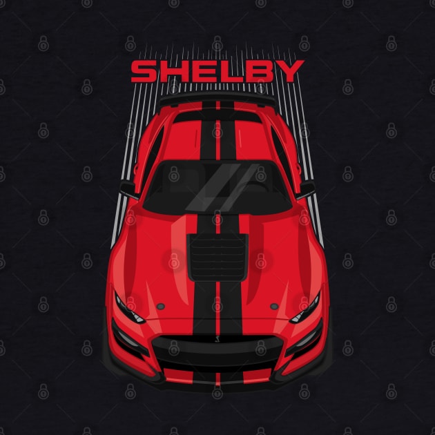 Ford Mustang Shelby GT500 2020-2021 - Race Red - Black Stripes by V8social